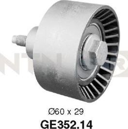 Направляющий (ведущий) ролик ремня ГРМ NTN / SNR. Артикул GE352.14