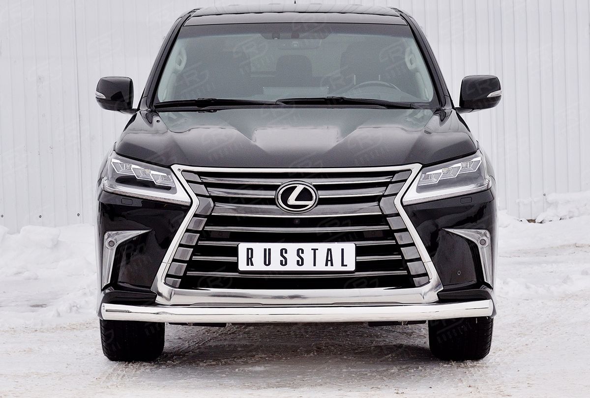 Защита RusStal переднего бампера d76 секция для Lexus LX450d III 2-й рестайлинг 2015-2026 (кроме F-Sport). Артикул LLX4Z-002516