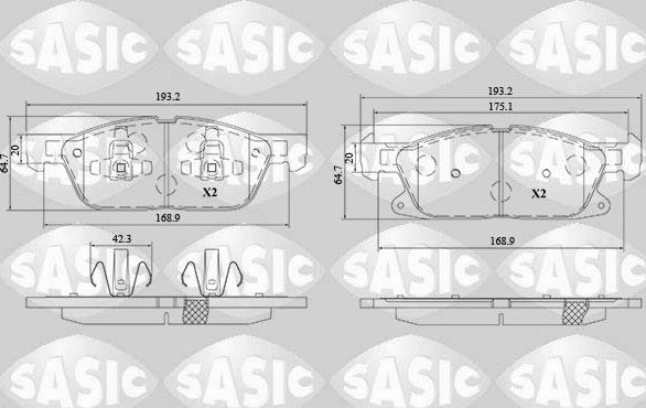 Тормозные колодки Sasic передние для Ford S-MAX II 2015-2026. Артикул 6216211