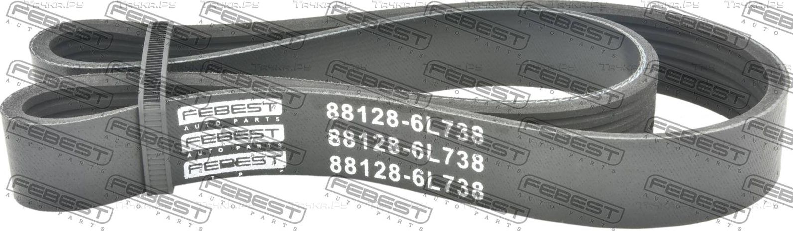 Приводной ремень поликлиновой Febest для Skoda Octavia A5 2004-2013. Артикул 88128-6L738