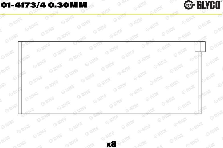 Вкладыши шатунные Glyco для Citroen C4 II 2006-2026. Артикул 01-4173/4 0.30mm