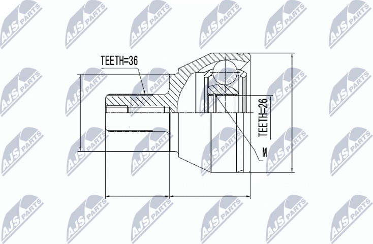 Шрус внутренний (граната) NTY. Артикул NPZ-VV-014