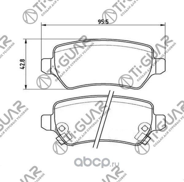 Тормозные колодки дисковые /задние TI-GUAR для KIA CEED 2012-2018 /PRO CEED 2013 TI-Guar. Артикул TG0329