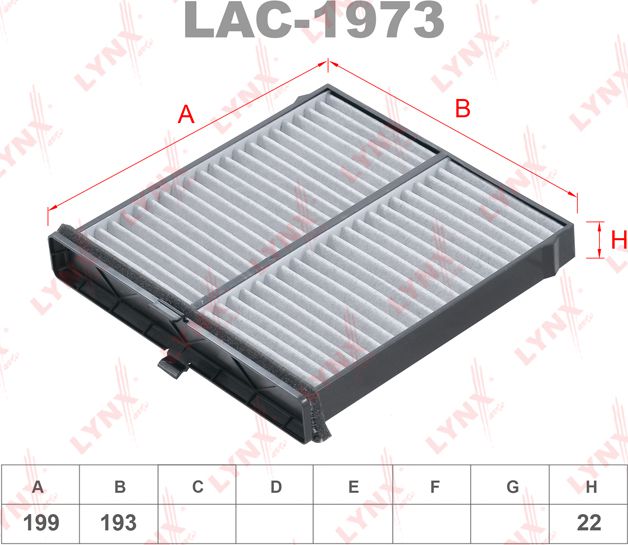 Салонный фильтр LYNXauto для Mazda CX-3 I 2015-2026. Артикул LAC-1973