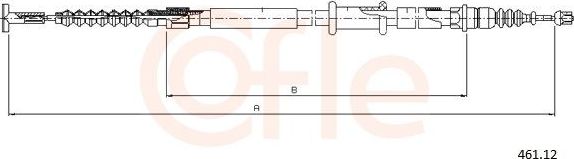 Трос ручника (тросик ручного тормоза) Cofle для Fiat Marea 1996-2003. Артикул 92.461.12