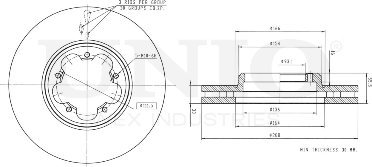 Диск тормозной (Unio). Артикул BRD-20256