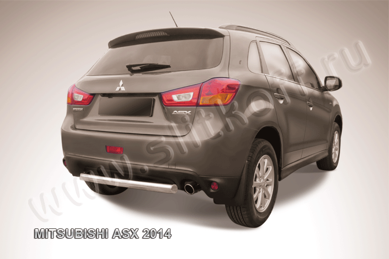 Защита Slitkoff заднего бампера d76 короткая для Mitsubishi ASX 2012-2016. Артикул MAS14-013