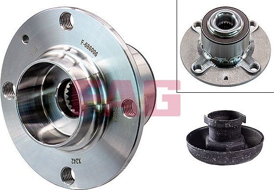 Ступичный подшипник (комплект) Fag передний для Audi A2 2001-2005. Артикул 713 6105 30