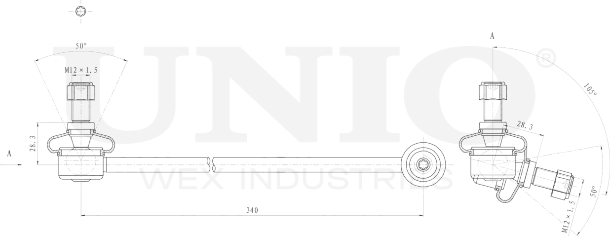 Тяга/стойка стабилизатора (Unio). Артикул SSP-50299