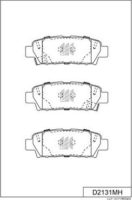 Тормозные колодки MK Kashiyama задние для Lexus ES I 1991-1997. Артикул D2131MH