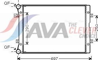 Радиатор охлаждения двигателя AVA ** CLEVER FIT **. Артикул VNA2283