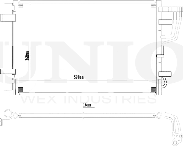 Радиатор кондиционера (Unio). Артикул RAD-30013