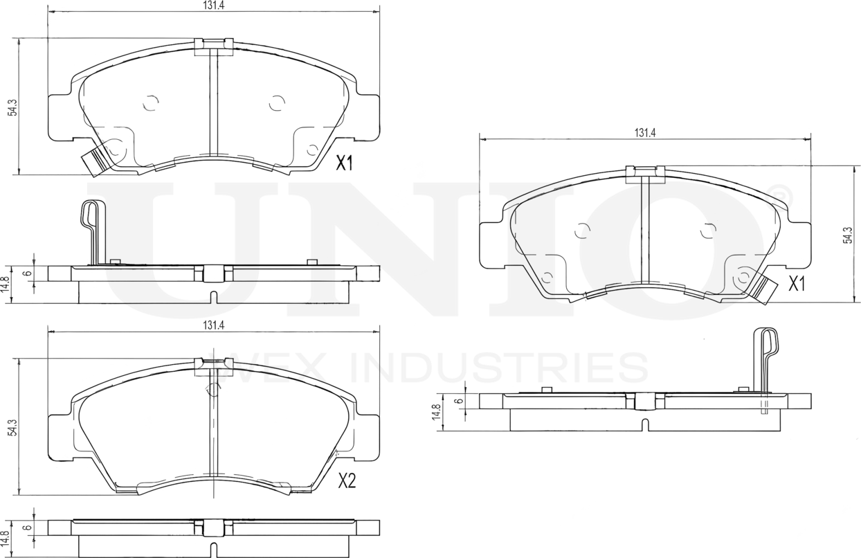 Колодки тормозные дисковые, комплект (Unio). Артикул BRP-20235