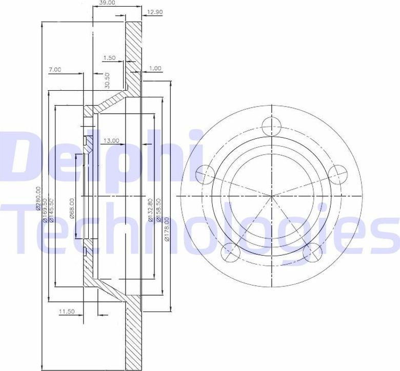 Тормозной диск Delphi. Артикул BG2987