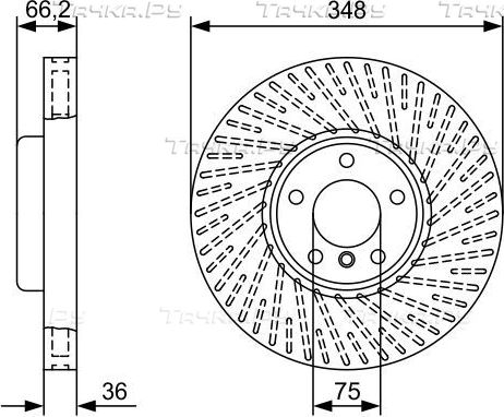 Тормозной диск Bosch передний правый для BMW 6 III (F06/F13/F12) 2011-2018. Артикул 0 986 479 W20