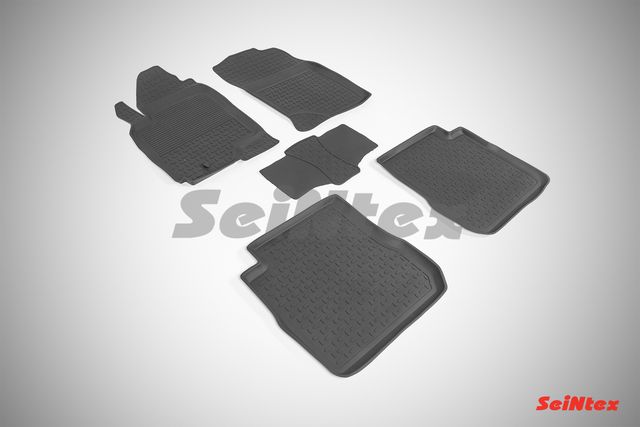 Коврики резиновые Seintex с высоким бортиком для салона Mitsubishi Outlander I 2003-2006. Артикул 85713
