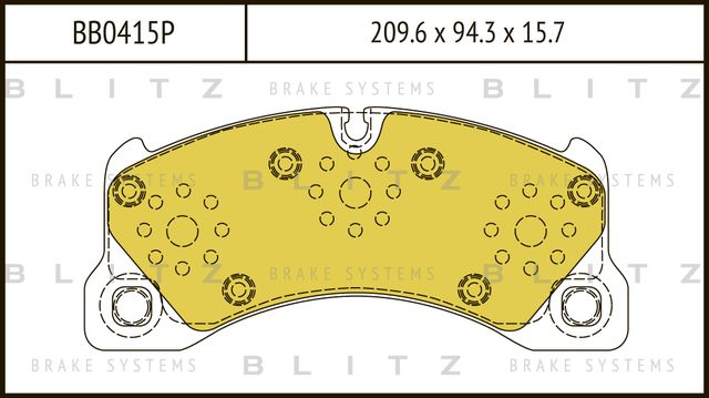 Колодки тормозные VW/PORSCHE TOUAREG/CAYENNE 02- перед. (Blitz). Артикул BB0415P