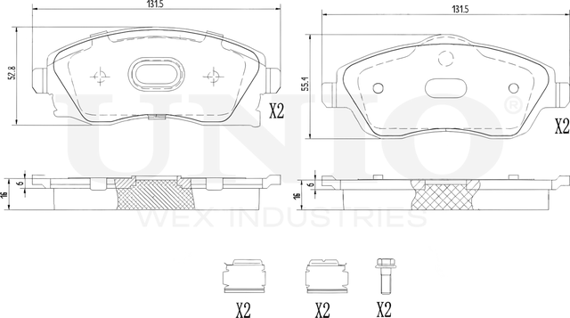 Колодки тормозные дисковые, комплект (Unio). Артикул BRP-20111