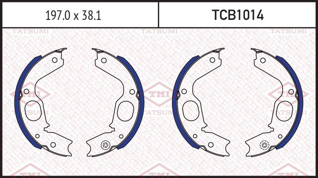 Тормозные колодки барабанные MITSUBISHI PAJERO/SPACE GEAR 89 (Tatsumi). Артикул TCB1014