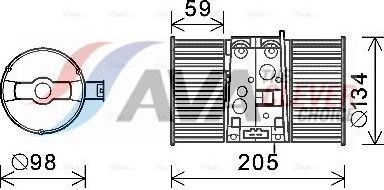 Вентилятор, мотор печки (отопителя) салона AVA для Renault Megane III 2008-2016. Артикул RT8586