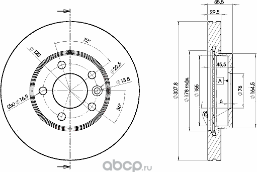Диск тормозной (Icer) Icer. Артикул 78bd6153