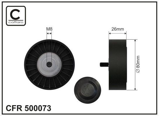 Натяжной ролик (натяжитель) приводного поликлинового ремня Caffaro для Citroen Jumper I 1994-2002. Артикул 500073