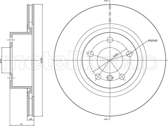 Тормозной диск Metelli. Артикул 23-1261C
