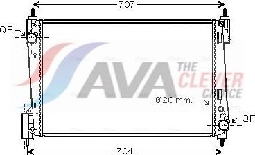 Радиатор охлаждения двигателя AVA ** CLEVER FIT ** для Fiat Grande Punto 2005-2013. Артикул FTA2311