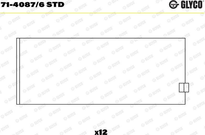 Вкладыши шатунные Glyco. Артикул 71-4087/6 STD