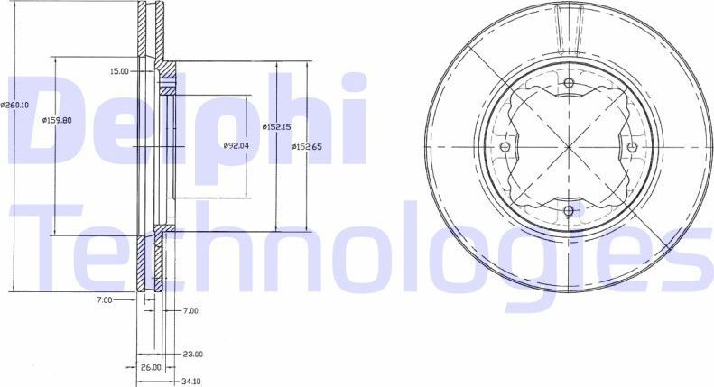 Тормозной диск Delphi. Артикул BG2798