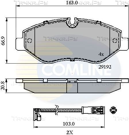 Тормозные колодки Comline Comline передние для Mercedes-Benz Sprinter 907, 910 2018-2026. Артикул CBP21555