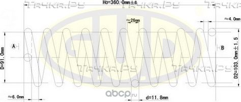 Пружина подвески G.U.D.. Артикул GCS208407