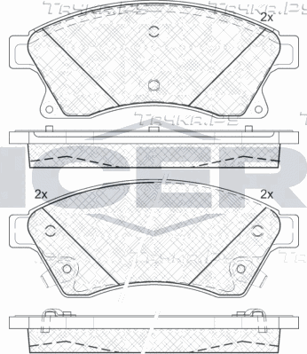 Тормозные колодки Icer передние для Chevrolet Cruze II 2012-2026. Артикул 181942