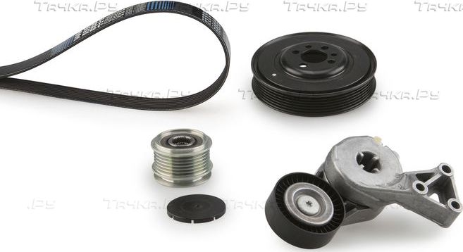 Приводной ремень поликлиновой с роликами (комплект) Gates Micro-V® для Volkswagen Caddy III 2006-2015. Артикул K076PK1043