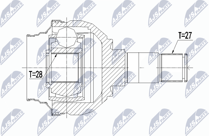 Шрус внутренний (граната) NTY. Артикул NPW-ME-084