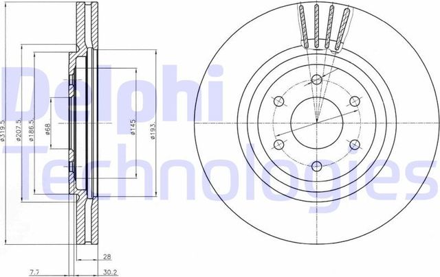Тормозной диск Delphi. Артикул BG4176C
