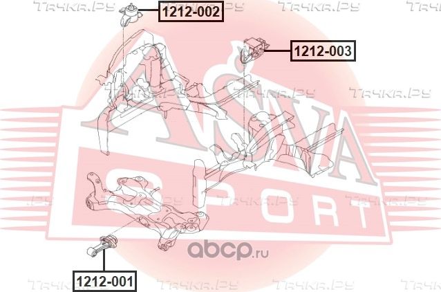 ОПОРА ДВИГАТЕЛЯ (Asva). Артикул 1212003