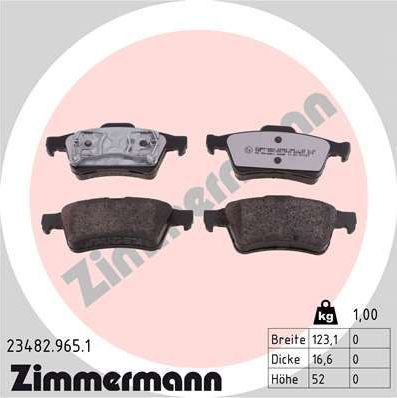 Тормозные колодки Zimmermann rd:z. Артикул 23482.965.1