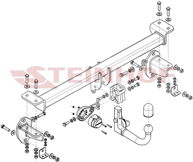 Фаркоп Steinhof для Mercedes-Benz GLC-Класс Coupe C253 (в т.ч. AMG) 2016-2026. Быстросъемный крюк. Артикул M-180