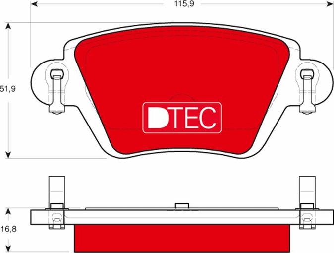 Тормозные колодки TRW DTEC COTEC. Артикул GDB1525DTE