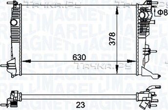 Радиатор охлаждения двигателя Magneti Marelli для Renault Fluence I 2010-2017. Артикул 350213158300