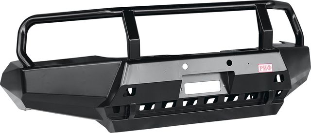 Бампер силовой РИФ передний с защитной дугой и защитой бачка омывателя для Toyota Hilux VIII 2015-2026. Артикул RIFREV-10300