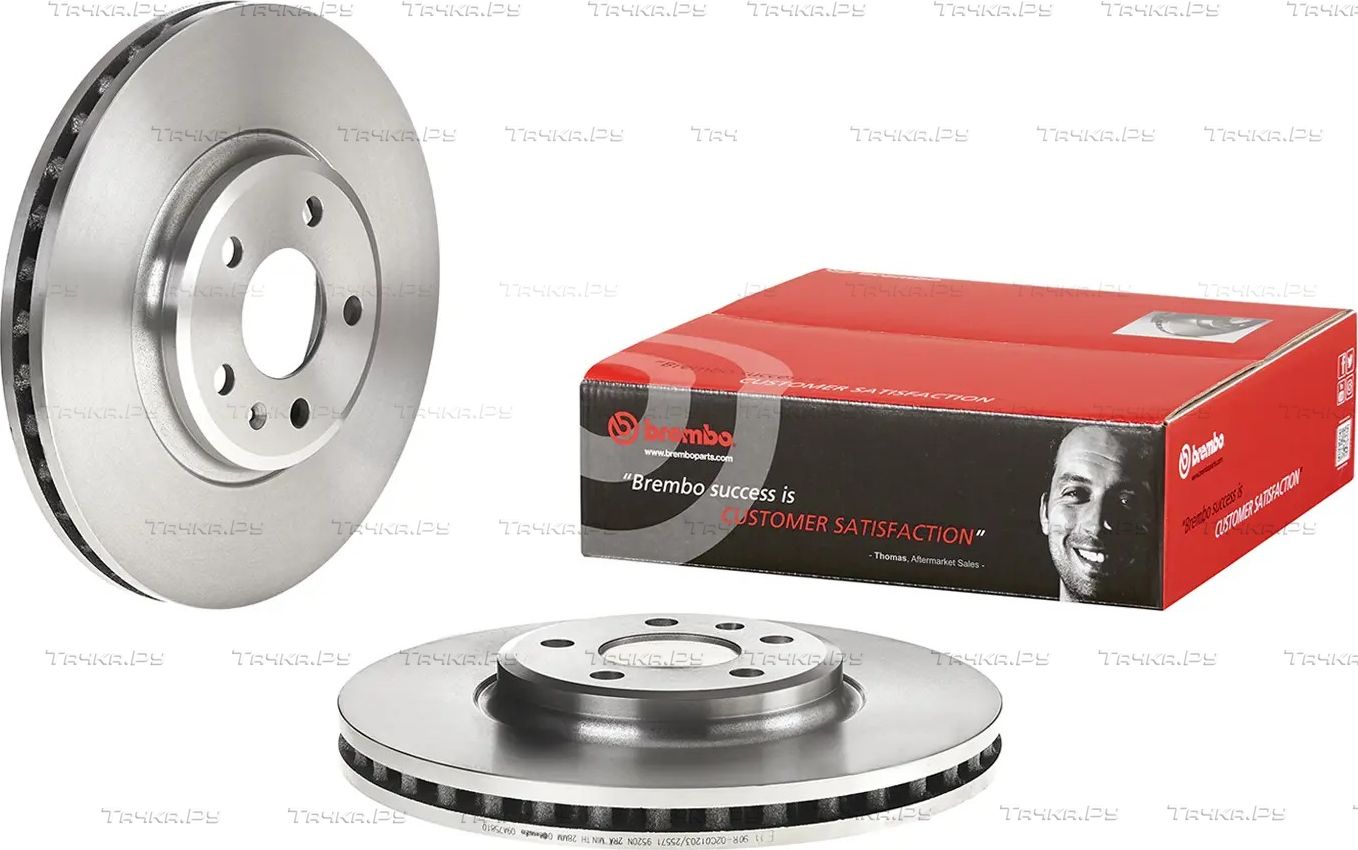 Тормозной диск Brembo PRIME LINE передний для Audi A4 IV (B8) 2007-2015. Артикул 09.A758.10