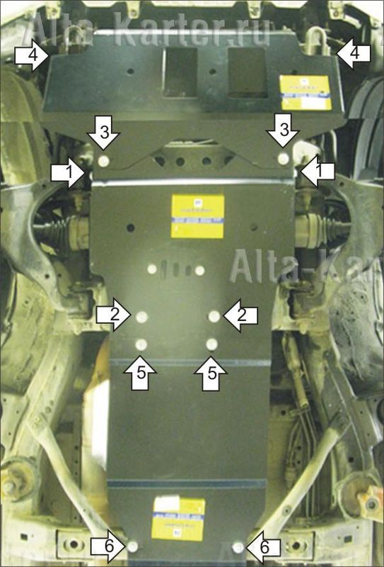 Защита Мотодор для картера, КПП, дифференциала Lexus GX 470 2002-2007. Артикул 15002