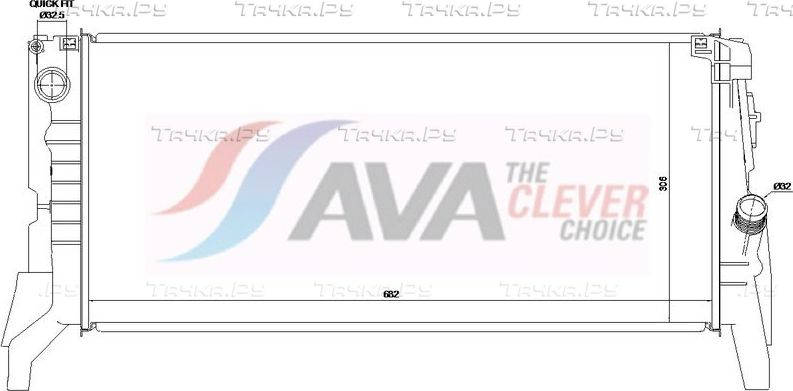 Радиатор охлаждения двигателя AVA ** CLEVER FIT ** для BMW X2 I (F39) 2017-2026. Артикул BW2657