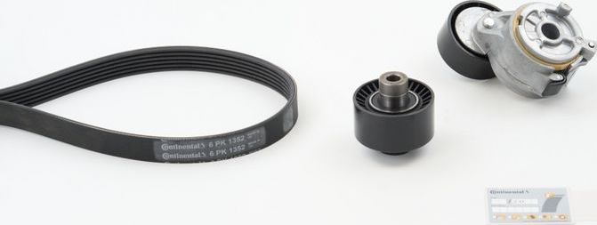 Приводной ремень поликлиновой с роликами (комплект) ContiTech. Артикул 6PK1352K1