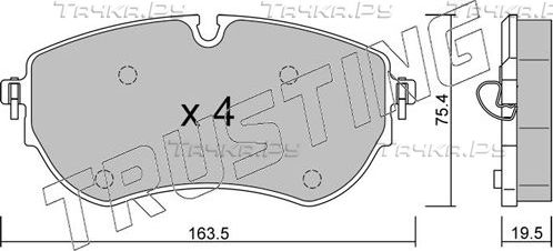 Тормозные колодки Trusting передние для Volkswagen Amarok I 2016-2026. Артикул 1172.0