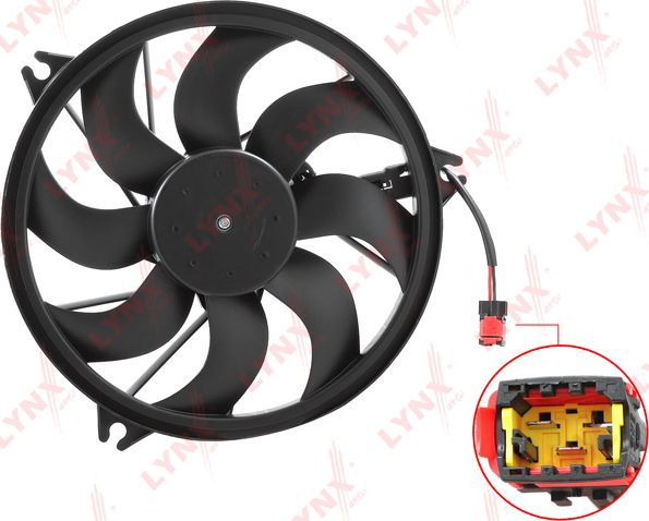 Вентилятор радиатора двигателя LYNXauto для Peugeot 206 1998-2012. Артикул RF-1187