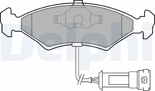 Тормозные колодки Delphi (Low-Metallic) передние для Ford Transit IV 1985-1992. Артикул LP255