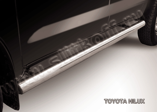 Пороги Slitkoff труба d76 для Toyota Hilux VII 2008-2011. Артикул THL010